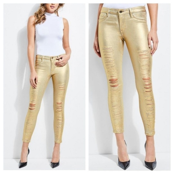 guess gold jeans